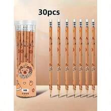 12pcs/30pcs Back To School Capybara Theme Pencils With Erasers, Suitable For Artists And Students, Featuring Cute Capybara Illustrations For Drawing, Sketching And Writing - Multicolor - View 15