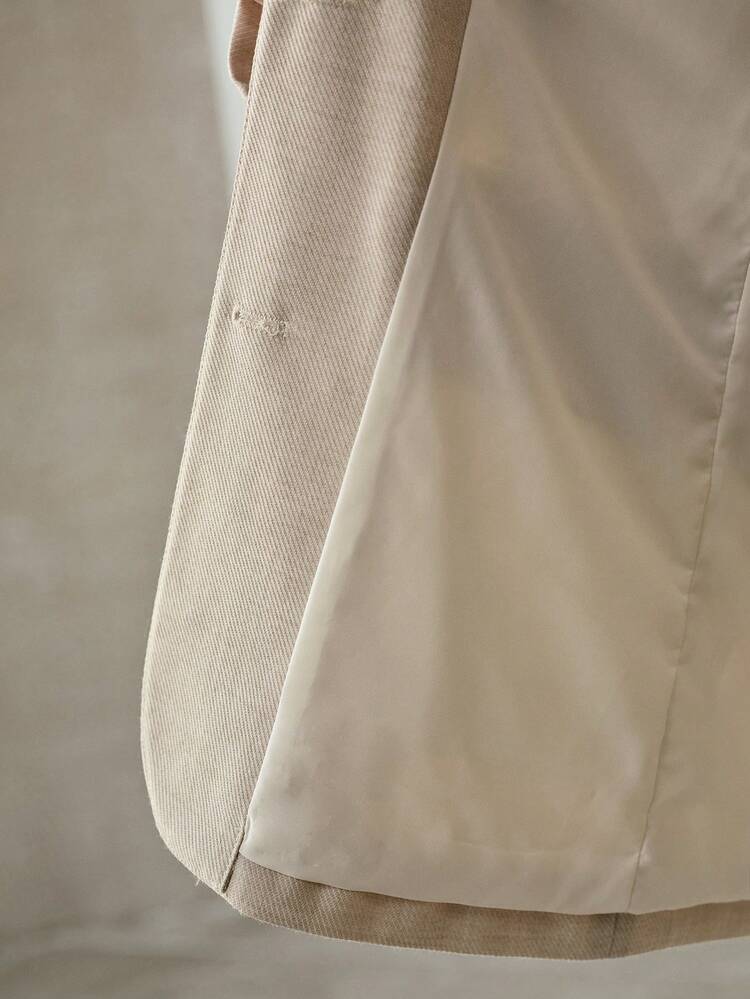 WOMEN'S FASHIONABLE MINIMALIST VERSATILE OATMEAL COLOR OFFICE/COMMUTE BLAZER