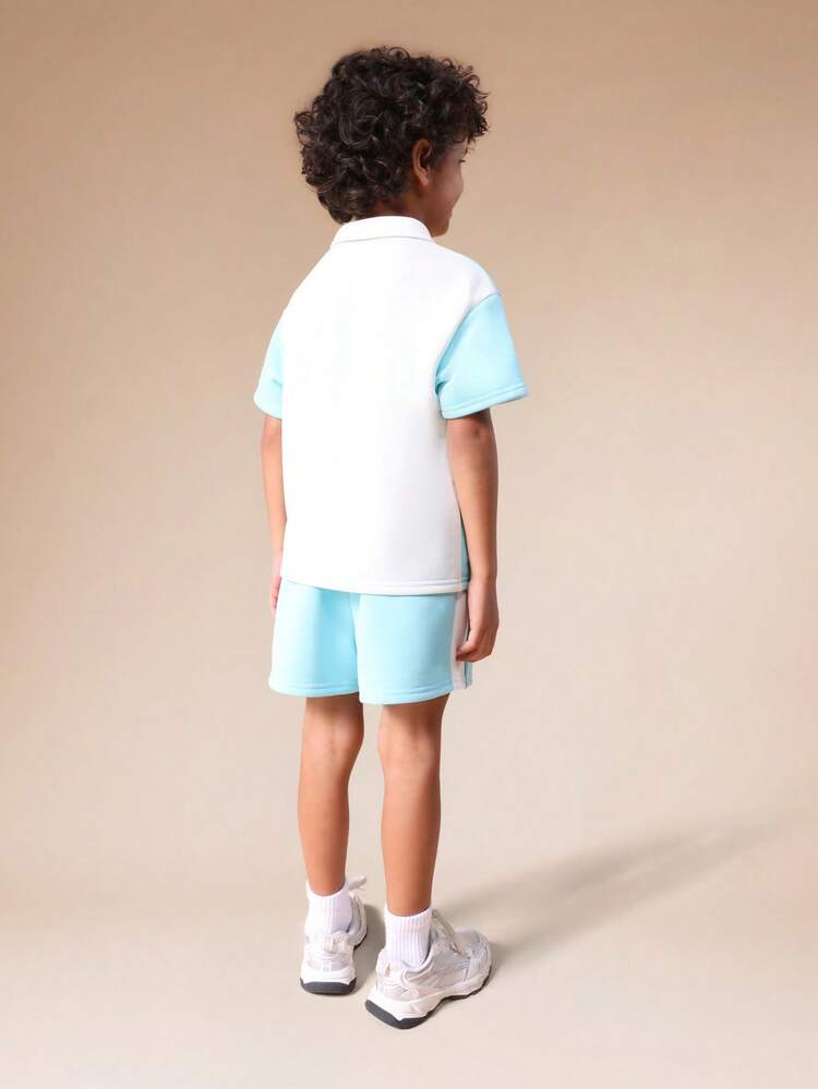 Zip Through Polo And Shorts Set