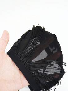 SHEIN DrisQ Men's Solid Color Fringe Decor Criss-Cross Backless Sexy G-String - Black - View 6