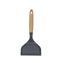 1Pc Silicone Wide Spatula Turner With Wooden Handle, Non-Stick Pancake, Fish, Egg, Cookie, Omelette Shovel, Flexible For Non-Stick Cookware (Black) - Multicolor - View 13