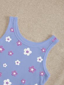 INAWLY Áo camisole nữ ôm dáng, in hoa, cổ tròn. - Nhiều màu - Xem 4