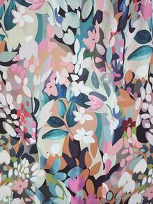 Vestido De Mujer Con Estampado Total Colocadas,Vestido Largo De Mangas Corta Con Cinturón De Tela - Azul - Ver 5