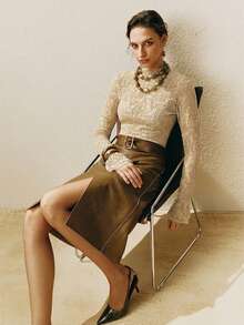 Arave Women's Velvet Lace Contrast Mesh Design Double-Layer Flared Cuff Slim Fit Elegant Green Long Sleeve Base Top, Fall Clothes For Women New Year