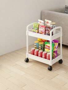 1SET Space Saving Sturdy Plastic No Tools Easy Assembly Multipurpose Mobile With Wheels Durable Structure Rolling Storage White Black Colors Sturdy Rolling Storage Cart Multipurpose Organizer Kitchen Bathroom Office Bedroom Home Commercial Use Bookshelf Function Home Organization Office Storage Space - Car Storage Rack/Black - View 6