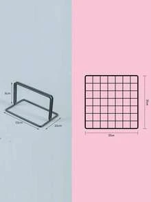 1pc Metal Display Stand For Grid Panels, Grid Display Rack, Grid Hold Base, Wall Grid Accessories, Picture Display Iron Decorative Rack, For Jewelry, School Artwork, Photo Exhibits - Black - View 23