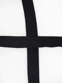 SHEIN DrisQ Men's Solid Color Fringe Decor Criss-Cross Backless Sexy G-String - Black - View 5