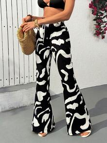 EURMUSE Blommiga, utsvängda byxor för kvinnor, vår - Multifärgad - Visa 4