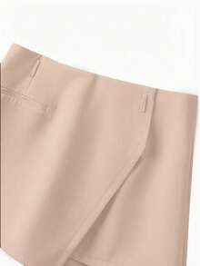GlowEve CURVE Plus Size Women's Shorts Skirt, Elegant Casual Commute Versatile Sexy Mini Shorts, Black - Khaki - View 3