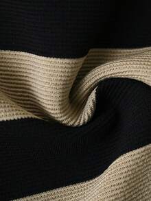 SHEIN 男宝宝春秋季撞色条纹圆领长袖上衣，饰有可爱小熊图案，搭配酒红色修身长裤，休闲套装，适合外出、居家、轻度运动和生日派对等场合。 - 黑色 - 查看 8