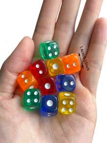 50pcs Colored Dice, 6-Sided Dice For Board Games, 14mm Loose Dice For Parties, Board Games (Random Color) - Multicolor - View 10