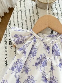 LMoss Kids 2件套女婴花卉刺绣短袖上衣和绿色短裤套装，夏季 - 彩色 - 查看 5