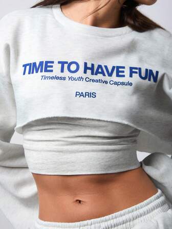 Athîral 3件套女士休闲基础纯色长袖露脐上衣、吊带背心和宽松长裤套装