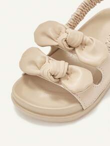 Cozy Pixies 1 par de sandalias planas casuales y ligeras con decoración de lazo para bebés, para el verano - Albaricoque - Ver 5