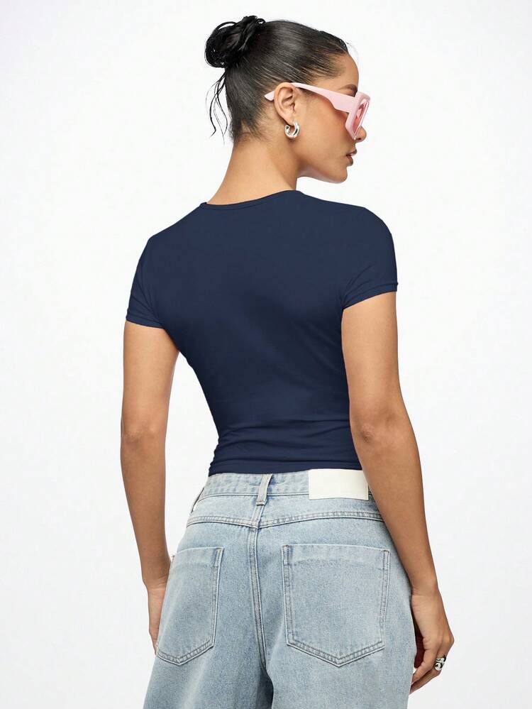 SUMWON WOMEN Camiseta cropped com estampa gráfica Video Vixen