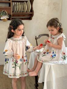 LMoss Kids 少女碎花荷叶边休闲连衣裙 - 彩色 - 查看 6