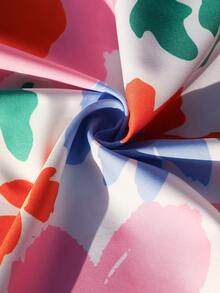 Vivid Eden 大码女式印花方领短袖衬衫，情人节款，适合春夏外出和度假穿着，夏季度假碎花上衣 - 彩色 - 查看 7