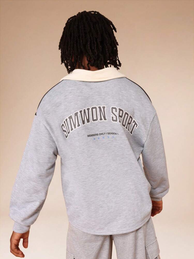 Long Sleeve Polo With Color Block Design