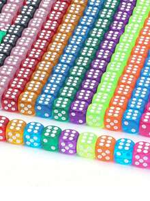 50pcs Colored Dice, 6-Sided Dice For Board Games, 14mm Loose Dice For Parties, Board Games (Random Color) - Multicolor - View 8