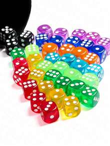 50pcs Colored Dice, 6-Sided Dice For Board Games, 14mm Loose Dice For Parties, Board Games (Random Color) - Multicolor - View 7
