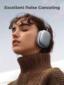 Teckwe Wireless Over-Ear Headphones With Microphone Foldable & Portable HiFi Stereo Sound Headset With Memory Foam Ear Cups - Silver - View 2