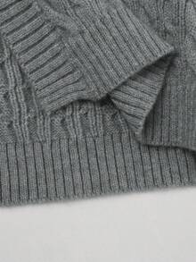 Sunspun 大码女士复古休闲绞花针织单排扣长袖开衫毛衣，适合秋冬季、春季、度假、通勤、室内/室外穿着，是馈赠佳品。 - 卡其色 - 查看 6