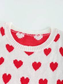 Chiquease Đầm nữ đa năng, thời trang, mang đậm không khí lãng mạn ngày Valentine mới, họa tiết trái tim jacquard. - trắng - Xem 6