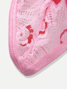 DrisQ Đồ lót ren in hình trái tim và hoa dành cho nam giới - Hồng - Xem 6