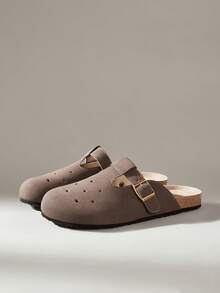 Solecia Women's Buckle Design Casual Slip-On Mules - Mocha Brown - View 2