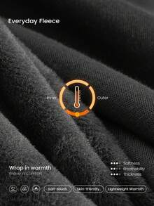 GLOWMODE 日常抓绒保暖裤，轻盈透气，平衡臀部曲线，可调节抽绳下摆，侧边口袋，阔腿慢跑裤，秋冬户外日常休闲穿着。 - 黑色 - 查看 6