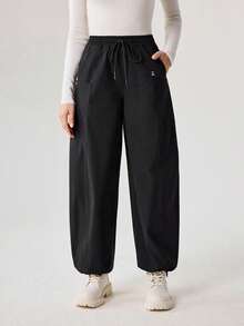 OutZeal 女士防水抽绳腰带深口袋工装户外裤露营徒步 - 黑色 - 查看 6