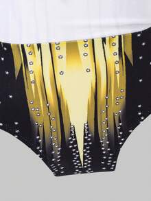 女童无袖印花体操服，舒适亲肤，贴身设计防止走光，适合艺术体操、学校舞蹈比赛等场合，四季皆宜。 - 彩色 - 查看 4