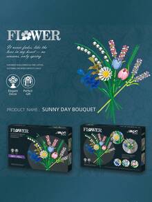 478pcs Lily Of The Valley/Tulip/Lavender DIY Building Block Bouquet - Fresh Home Office Dining Table Decor, Ideal Gift For Girlfriend & Family - Multicolor - View 2