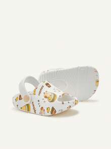 Cozy Pixies 1 Pair Breathable Open Toe Cute Cartoon Capi Bara Slip-On Sandals, Summer Outdoor Beach Non-Slip Flat Baby Slippers - White - View 7