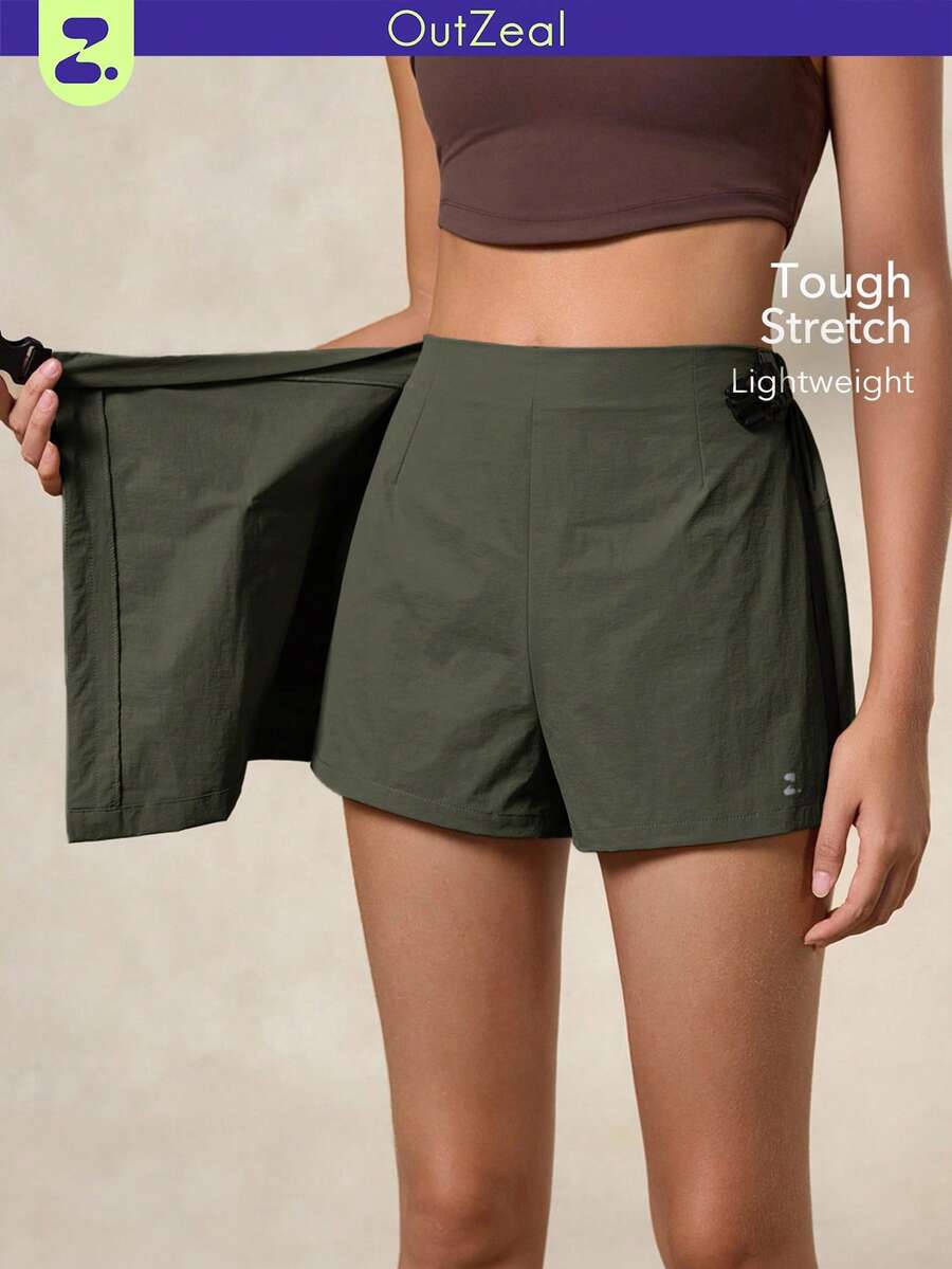 OutZeal 女士防水轻便工装口袋可调节按扣半身裙户外短裙徒步露营旅行