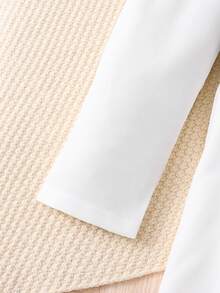 两件套少女休闲条纹长袖衬衫搭配弹力喇叭裤套装，适合秋冬季穿着 - 黑色 - 查看 5