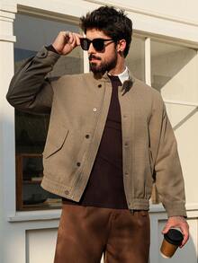 DAZY Men's Casual Versatile Brown Jacket, Suitable For Spring And Autumn - Brown - View 7