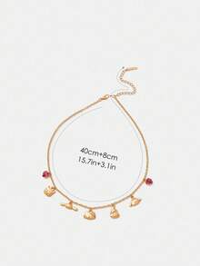 HELLO KITTY AND FRIENDS | SHEIN Cartoon Pattern Classic Daily Use Gold Pendant Necklace - Multicolor - View 5