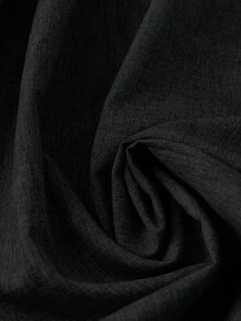 Rusticease 女士黑色梭织面料A字连衣裙，连帽领口，纽扣细节，长袖，及膝长度，休闲喇叭下摆短款连衣裙，黑色夏季女装 - 黑色 - 查看 5