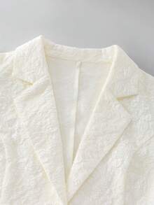 Chiquease Women's Elegant Commuter Cinched Waist Single-Breasted Long Sleeve Blazer - Apricot - View 4