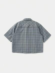 SWAVVY 男士休闲宽松短袖梭织衬衫，日常穿着 - 杏色 - 查看 2