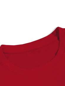 Manfinity Homme Men's Minimalist Printed Round Neck Short Sleeve T-Shirt 2pcs/Set - Red - View 3