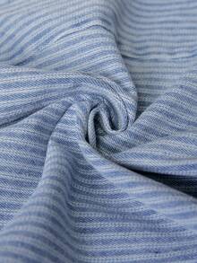 SHEIN VCAY Große Größen Lässig gestreifte Weite Hose - Babyblau - Übersicht 7