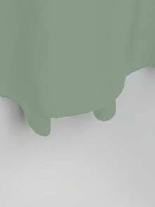 SHEIN Tall CURVE Plus Size Women Summer Sage Green Dress,French Casual V-Neck Short Sleeve Loose Collar Dress,Smart Casual Autumn  Travel Vacation Women Summer Dress - Mint Green - View 3