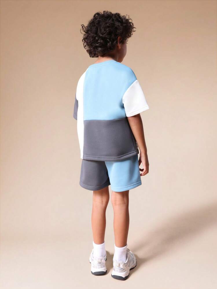 Color Block T-Shirt And Shorts Set
