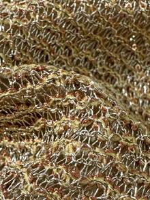 Swim MOD 两件式亮片纹理挂脖三角胸罩侧系带比基尼泳衣套装，性感女士夏季度假泳装 - 棕色 - 查看 3