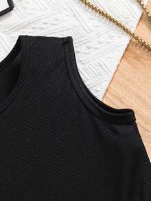 2pcs Girls Outfit Set: Open Front Long Sleeve Shrug Jacket With Ruffle Trim And Contrast Collar, Bowknot Accent + Sleeveless Ruffle Hem Dress, Spring/Autumn - Multicolor - View 6