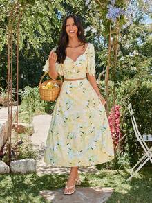 KARISMINA 女士时尚休闲度假浪漫印花两件套 - 彩色 - 查看 4