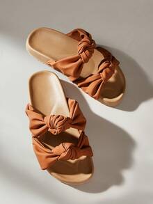 Solecia Ladies Brown Open-Toe Strappy Casual And Comfortable Flat Sandals For Spring And Summer Holidays - dark brown - View 6