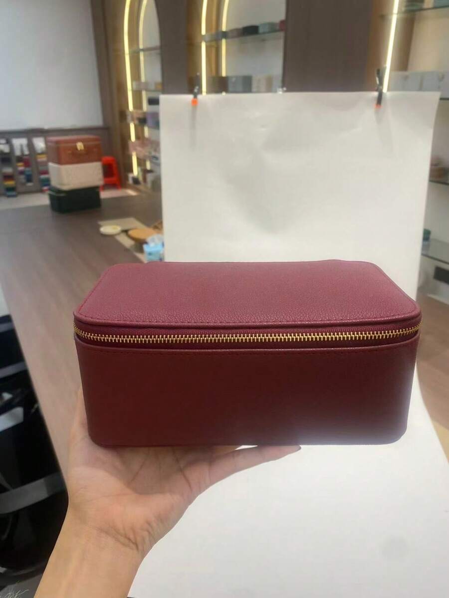 便携式首饰盒，项链手链吊坠收纳盒，PU皮革旅行首饰整理盒，配有6/12个绒布袋，适合生日、周年纪念日、伴娘、情人节等场合，是女性旅行必备的收纳整理好帮手，也是返校宿舍的理想之选。 - 彩色 - 查看 1
